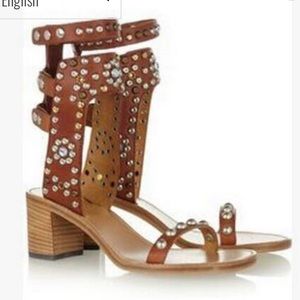 Carol Studded 2.5” Heel Gladiator Leather Sandals